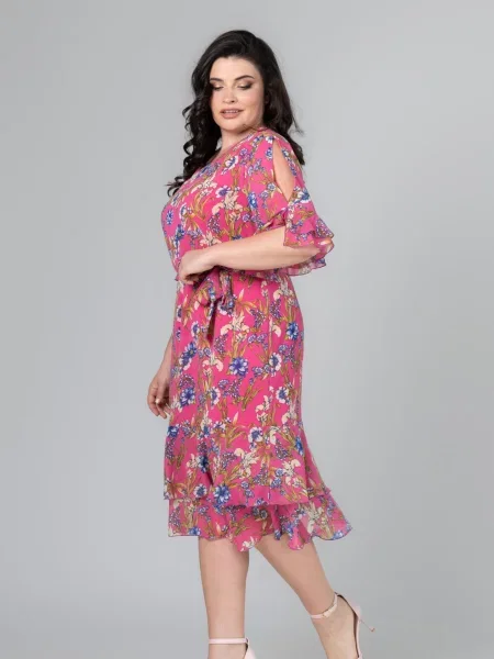 Сукня міді All Posa мікрофібра рожевий