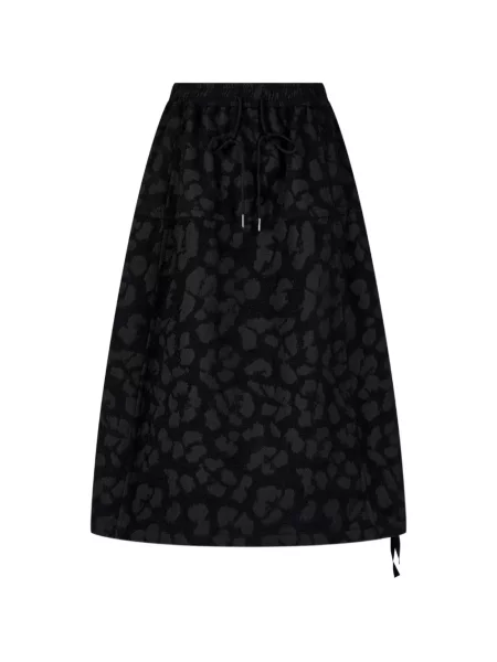 Fustă midi Tomboy în linie A negru