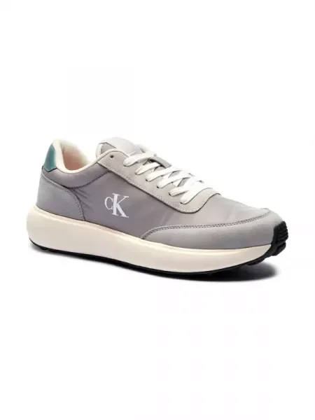 Calvin Klein Jeans Sneakers cu adaos de piele gri