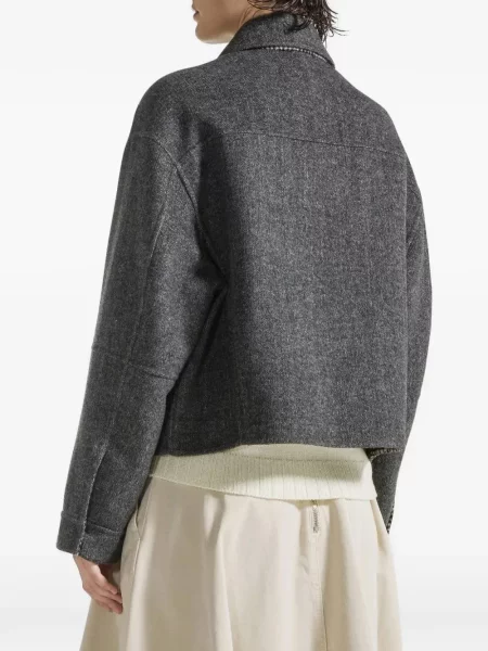 Geacă Seventy cu model herringbone gri