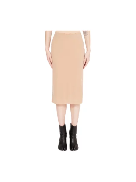 Spódnica midi Maison Margiela z dżerseju beżowa