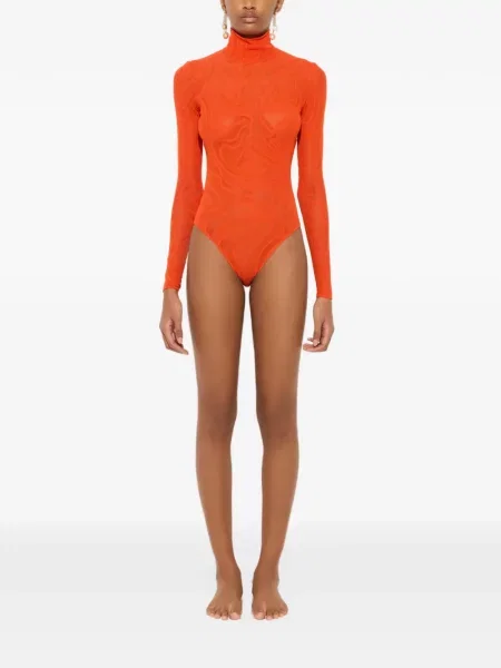 Body Pucci din tul portocaliu