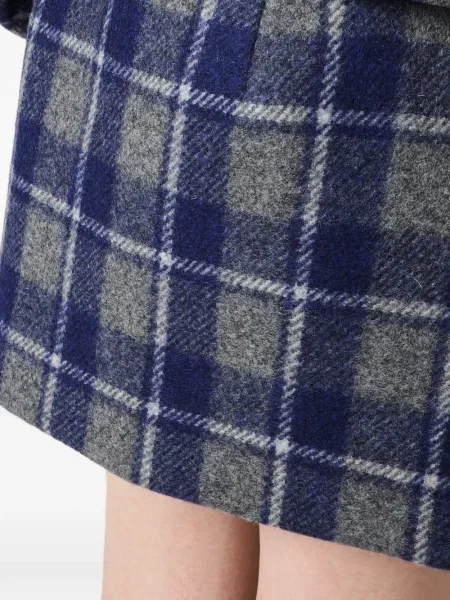 Fusta mini Miu Miu în carouri albastru