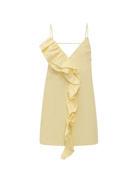 Rochie mini Msgm cu decolteu în V cu volane galben