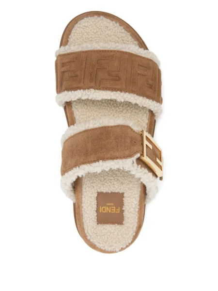Sandale Fendi din piele de căprioară