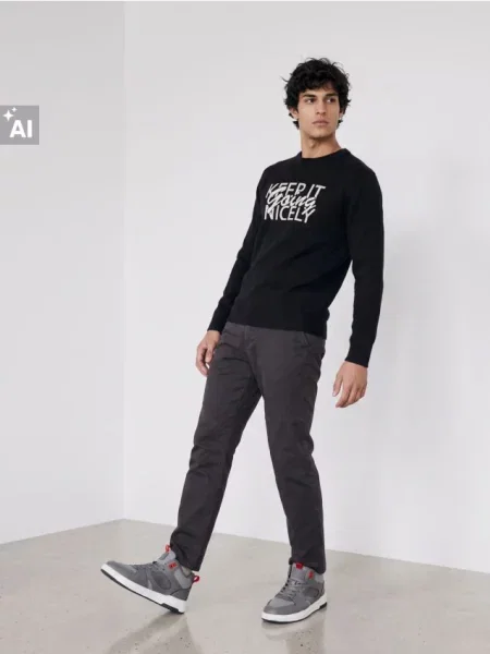 Sinsay kalhoty se střihem regular šedá