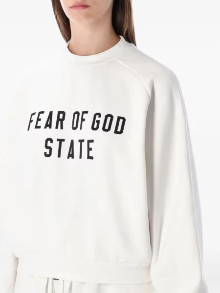 Hanorac din fleece Fear Of God Essentials din fleece alb