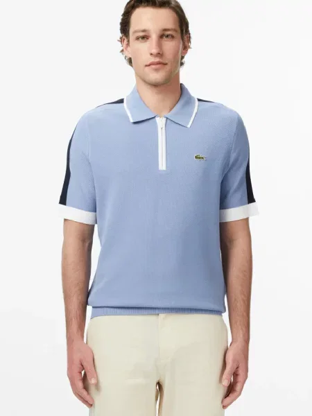 Поло Lacoste голубое