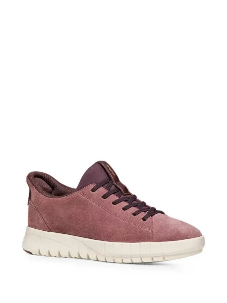 Sneakers Geox με κορδόνια σουέντ ροζ