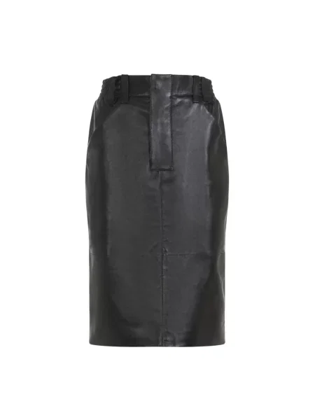 Spódnica skórzana Saint Laurent czarna