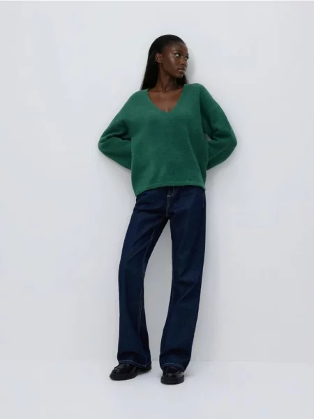 Reserved Светр з широкими рукавами синьо-зелений зелений