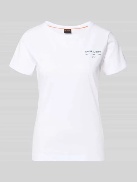 T-shirt z czystej bawełny w kroju regular fit model Boss Orange biała