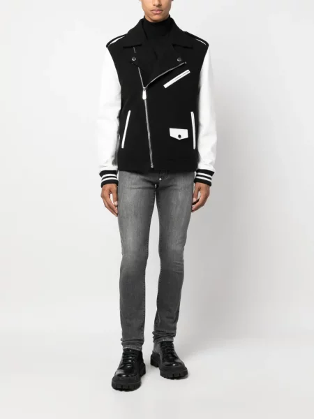 Baikeris odinė striukė Philipp Plein juoda