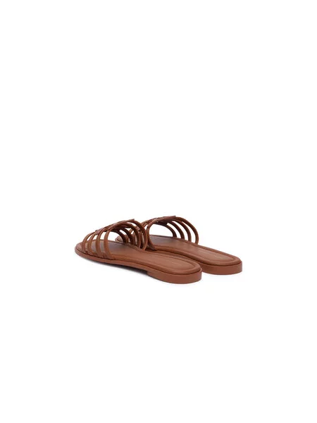 Tommy Hilfiger Natikače Th Script Flat Mule Lth smeđa