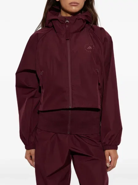 Geacă Adidas By Stella Mccartney cu glugă cu imagine roșu
