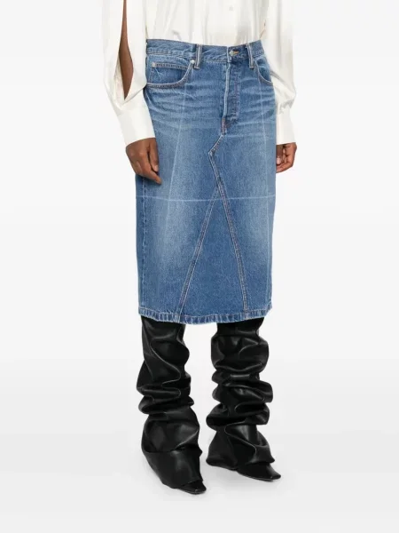 Fustă din denim Alexander Wang până la genunchi albastru