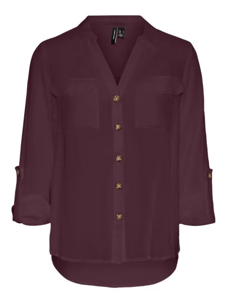 VERO MODA Bluză VMBUMPY vin roșu