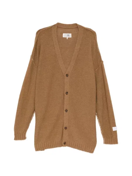 Cardigan Mm6 Maison Margiela cu decolteu în V maro