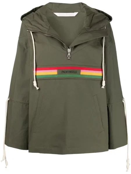Geacă Palm Angels cu glugă verde