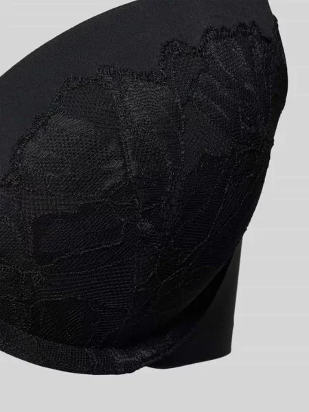 Biustonosz o kroju regular fit z obszyciem koronką model ‘Plunge’ Calvin Klein Underwear czarny
