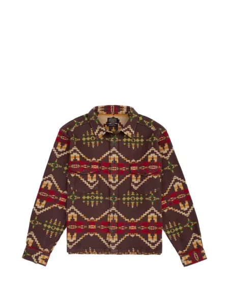 Cămașă Pendleton cu imprimeu geometric maro