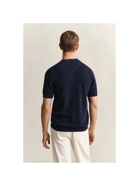 Gant Dzianinowa Koszulka Polo blau niebieska
