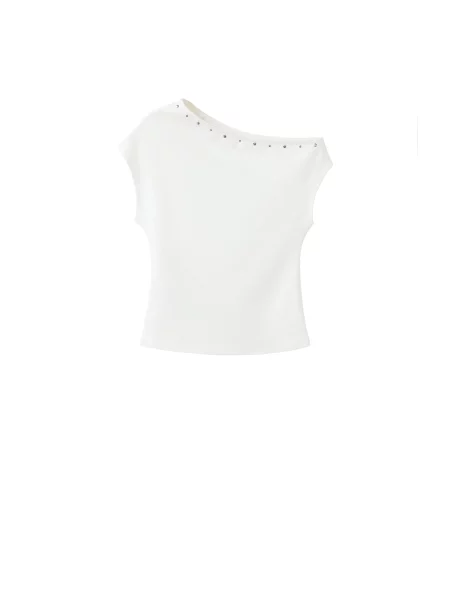 MANGO Tricou IRIA murdar alb