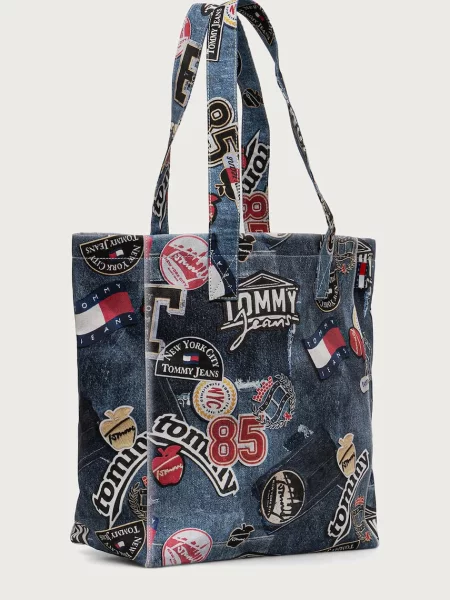 Kabelka Tommy Jeans Tjw Bodega Trompe L'Oeil Tote Tmavomodrá modrá