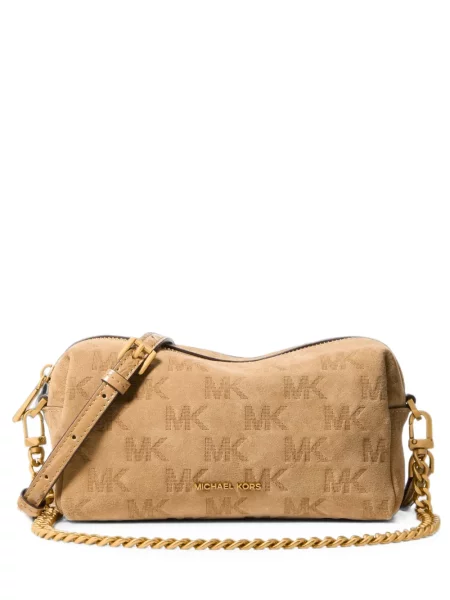 Geanta crossbody Michael Kors din piele de căprioară cu autograf