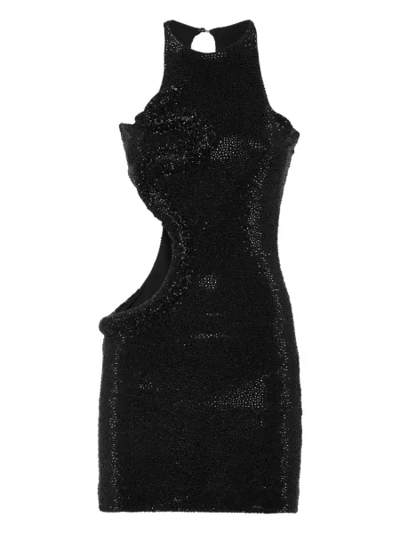 Mała sukienka mini Philipp Plein w wężowy wzór garniturowa czarna