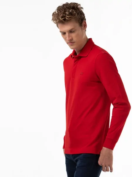 Поло Lacoste красное