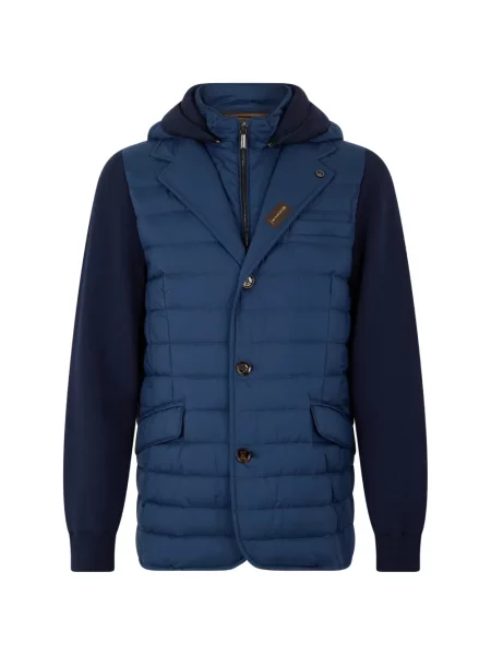 Jachetă cu glugă Moorer cu glugă albastru