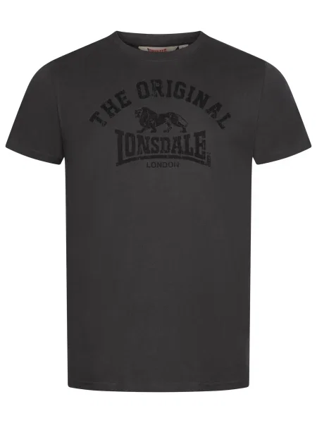 LONSDALE Tricou ORIGINAL gri metalic / gri închis negru