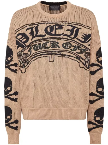 Pulover Philipp Plein cu broderie cu decolteu rotund