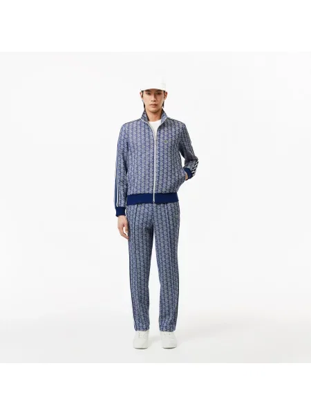 Lacoste Bluza Z Zamkiem Błyskawicznym Z Monogramem Paryża granatowa