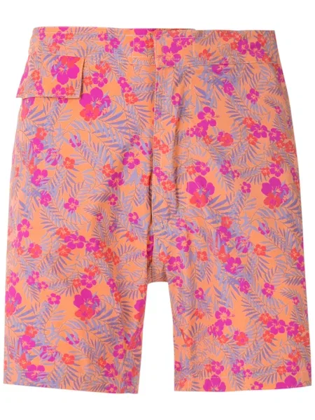 Slip de baie Amir Slama cu model floral portocaliu