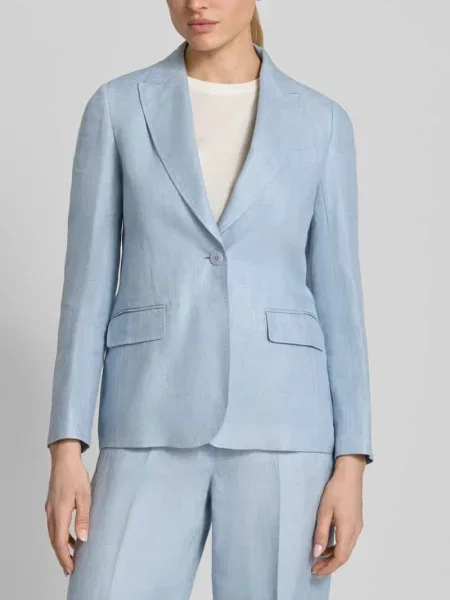 Żakiet o kroju shaped fit z czystego lnu model NALUT' Weekend Max Mara niebieska