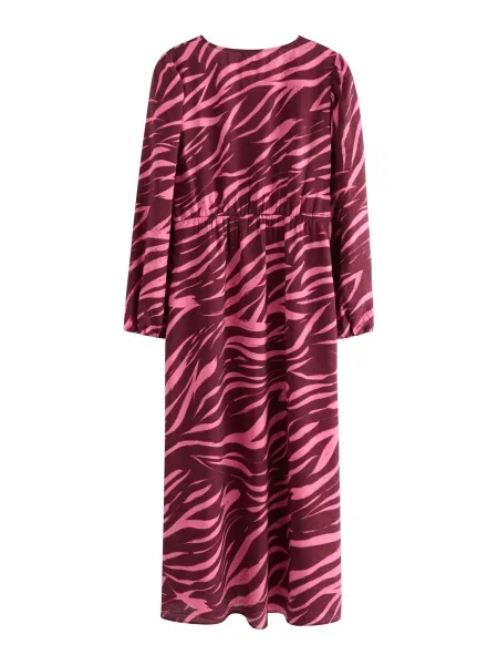 Lindex Rochie tip bluză Carin roz deschis / vin roșu
