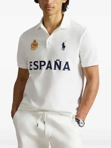 Πλεκτό polo Polo Ralph Lauren με σχέδιο με λαιμόκοψη v πράσινο