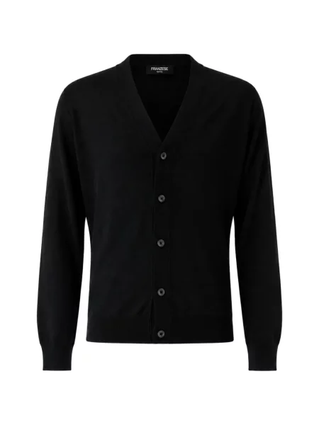Cardigan Franzese Collection cu decolteu în V negru