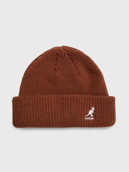 Шапка Kangol с фина плетка кафяво