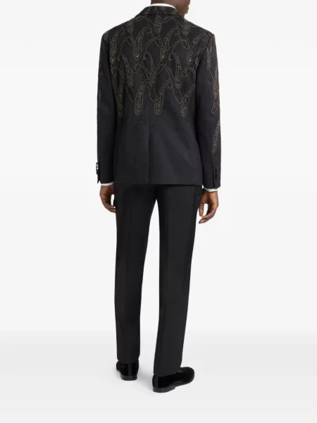 Μπουφάν Etro με κέντημα paisley ζακάρ μαύρο