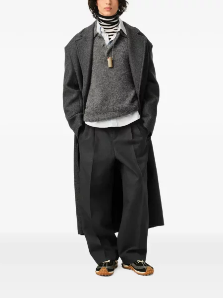 Pantaloni Ami Paris de lână gri