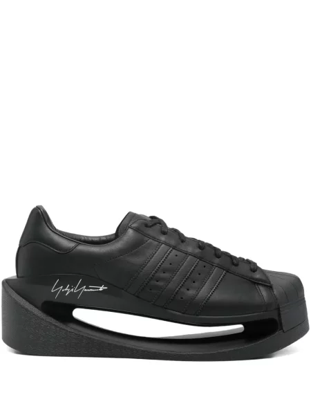 Sneakerși Y-3 din piele cu platformă negru