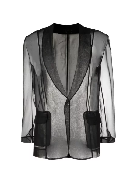 Μεταξωτός μπλέιζερ Tessitura Body Couture μαύρο