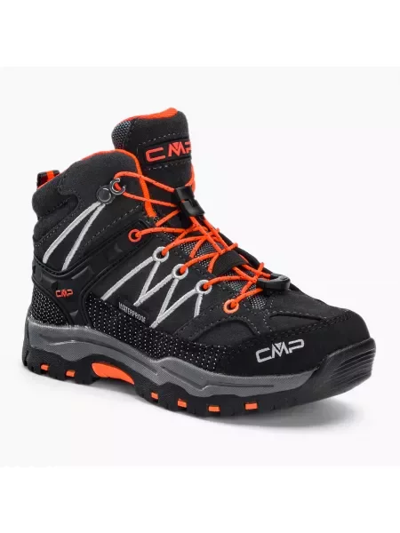 Buty trekkingowe dziecięce CMP Rigel Mid Wp antracite/flash orange granatowe
