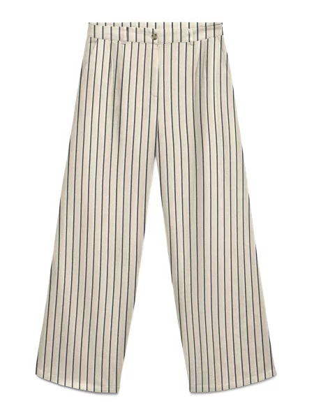 VERO MODA Élére vasalt nadrágok VMMYMILO NILA greige / fekete fehér
