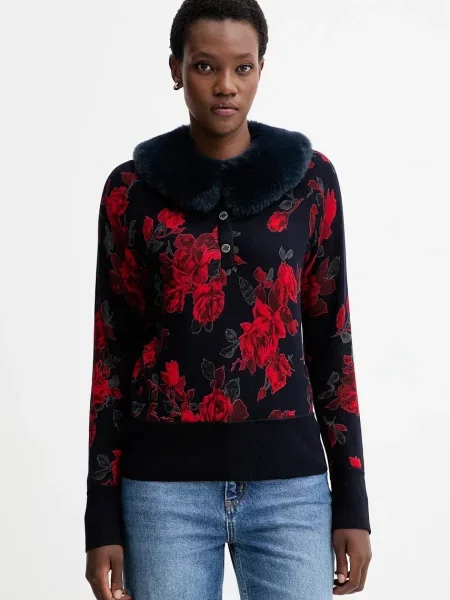 Blugirl Blumarine sweter dwustronny granatowy