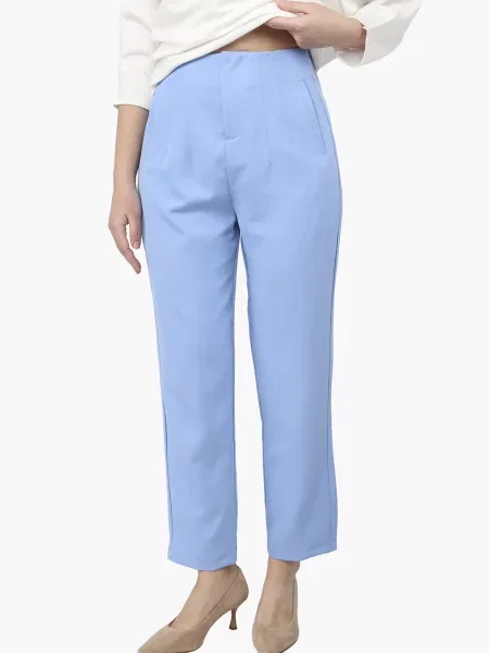 Класичні штани YUKI віскоза/поліестер блакитний
