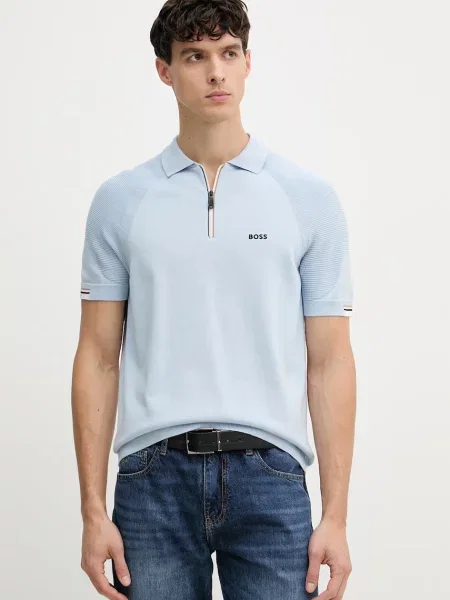 BOSS Green sweter niebieski